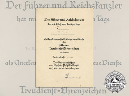 an_award_certificate_for_faithful_service_medal_in_silver,_hajo_poppen_d_9213