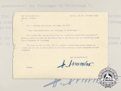A 1935 Letter From Reichsführer-SS Heinrich Himmler