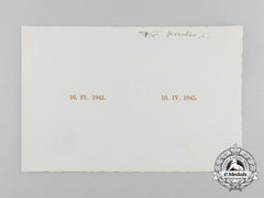 An Official Invitation For 4Th Year Of Ndh, 1941-1945