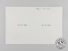 An Official Invitation For 4th Year Of Ndh, 1941-1945