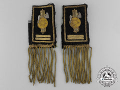 Italy, Fascist State. A Set Of Voluntary Militia For National Security "Blackshirts" (Mvsn) Shoulder Boards