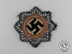 An Army German Cross In Cloth, Rare Version With Embroidered Golden Wreath
