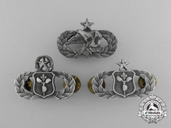 Three American Air Force Career Group Badges