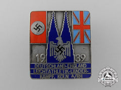 A 1939 Germany-England Cologne Inter-Continental Sports Competition Participant’s Badge