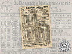 A 1940 German Reich Lottery Prize Table
