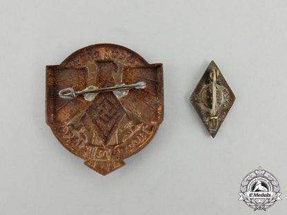 a1936_german_festival_of_youths_badge_with_an_hj_membership_badge_by_otto_schickle_dd_0693