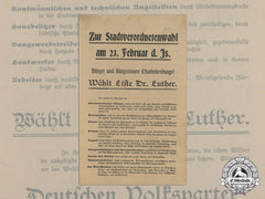 A 1919 Berlin Local Election Poster Of The Zentrumspartei