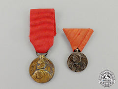 Serbia, Kingdom. Two Milos Obilic Miniature Bravery Medals