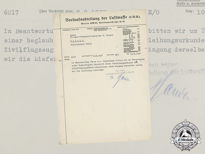 a1937_letter_from_the_luftwaffe_sales_department_concerning_a_civilian_pilot’s_badge_dd_1704_1