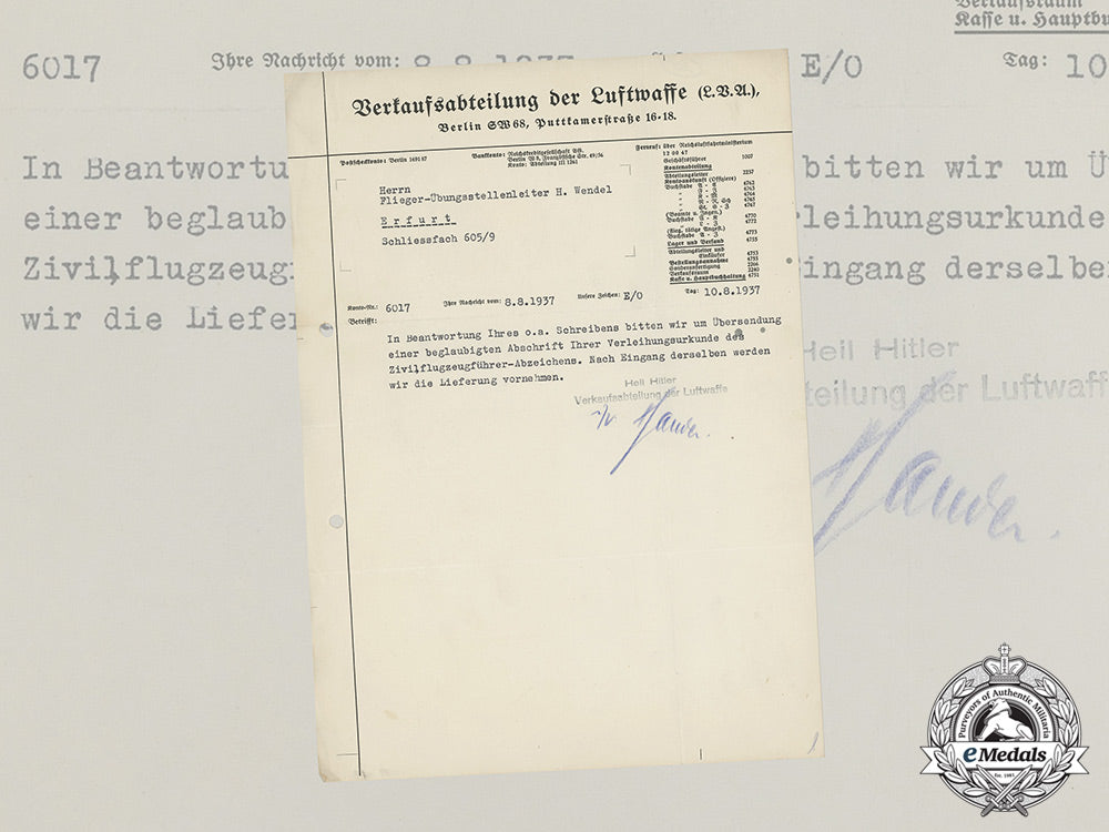a1937_letter_from_the_luftwaffe_sales_department_concerning_a_civilian_pilot’s_badge_dd_1704_1