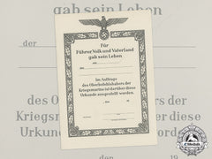 A Mint And Unused Kriegsmarine Death Notice