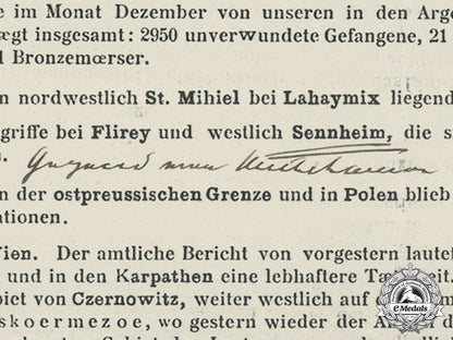 a_field_newspaper_dated_january_second1915_to_the_german_imperial5_th_armee_dd_1799