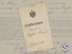A 1918 Prussian Imperial Landsturm Document & Discharge Paper