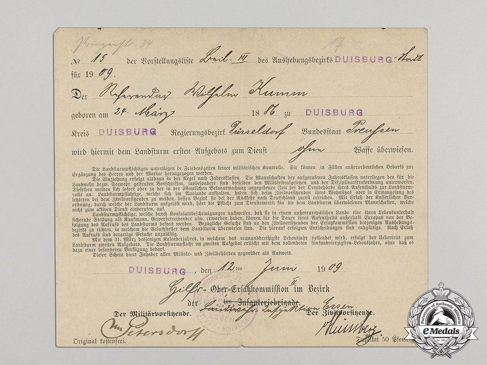 a1918_prussian_imperial_landsturm_document&_discharge_paper_dd_1899