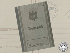 A Wehrpaß To Technician Gefreiter Erwin Schneidler
