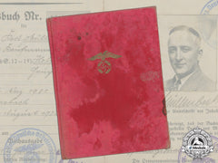 A 1934 Nsdap Membership Id Booklet To Karl Müllenbach