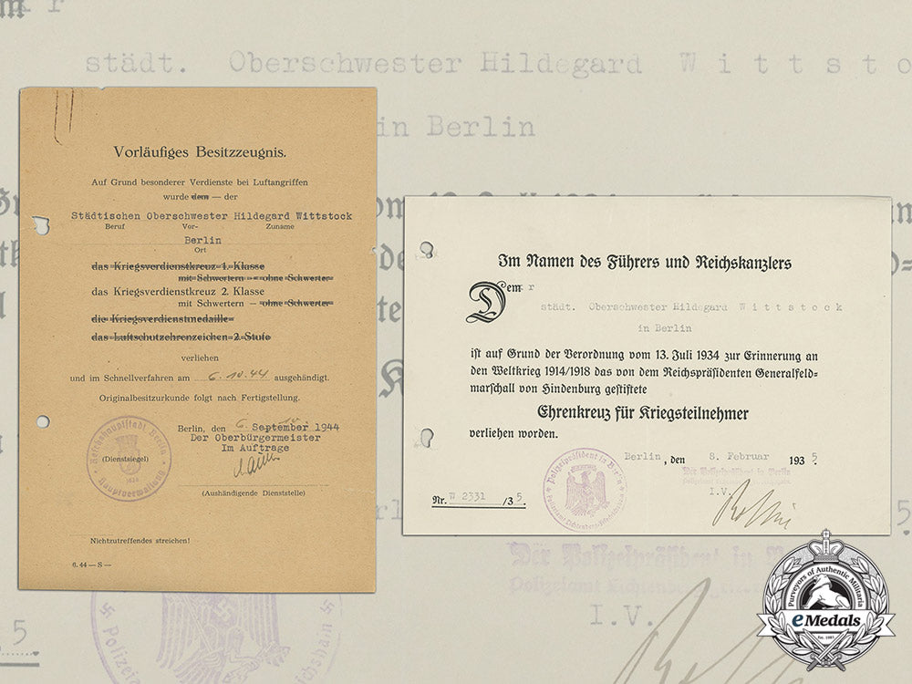 two_award_documents(_war_merit_cross_with_swords)_to_senior_nurse_hildegard_wittstock_dd_1990_4