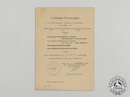 two_award_documents(_war_merit_cross_with_swords)_to_senior_nurse_hildegard_wittstock_dd_1991_4