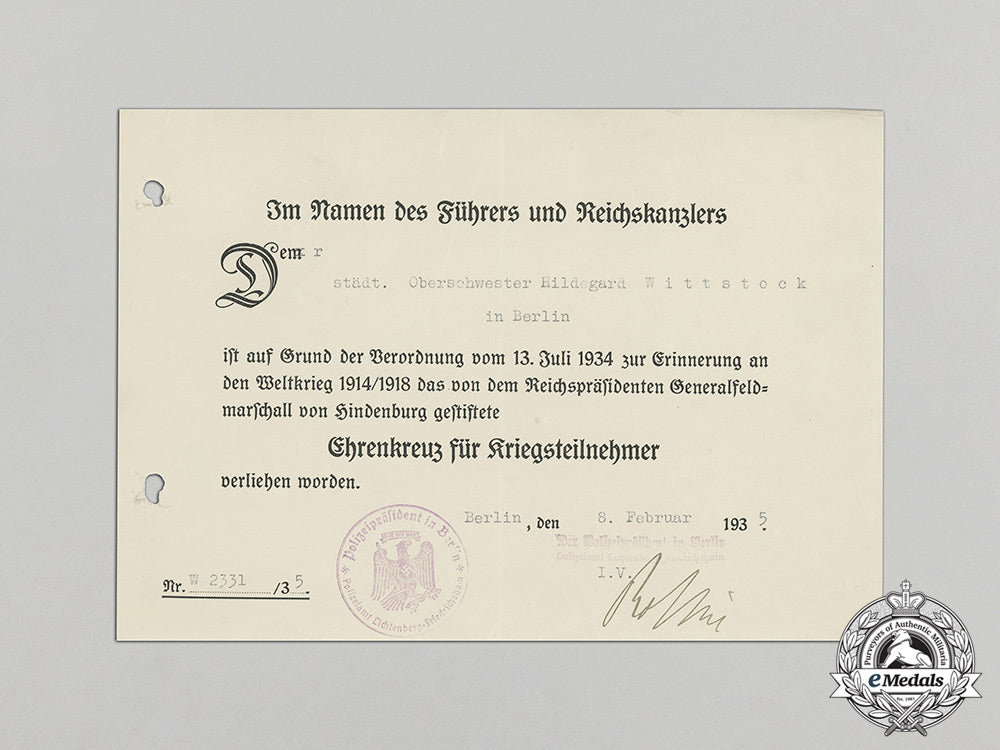 two_award_documents(_war_merit_cross_with_swords)_to_senior_nurse_hildegard_wittstock_dd_1993_4