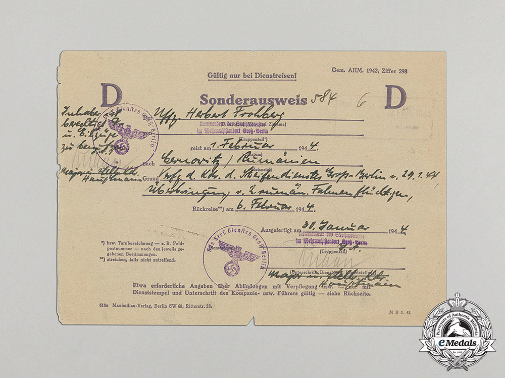 an_early_document_group_to_panzer_grenadier_nco_herbert_frohberg_dd_2496