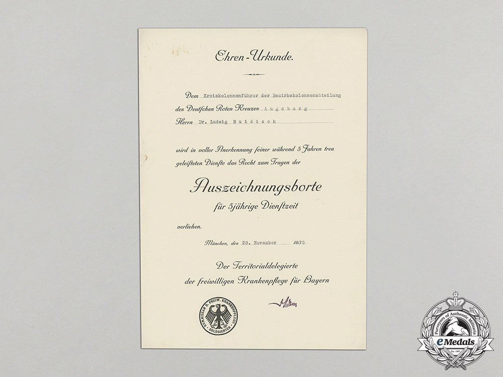 a_large_document_group_with_important_signatures_to_german_red_cross_officer_generaloberarzt_ludwig_ruidisch_dd_2906_1_1_1