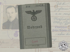 A Wehrpaß To Sudetenland-Born Gefreiter; Messenger Wounded In Russia