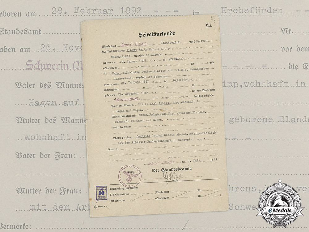 germany._a_wartime_marriage_certificate,_c.1941_dd_3610