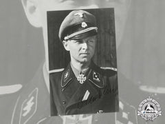 Germany. A Post War Signed Photo Of Kc Winner & Ss-Obersturmführer Willi Hein, “Wiking”