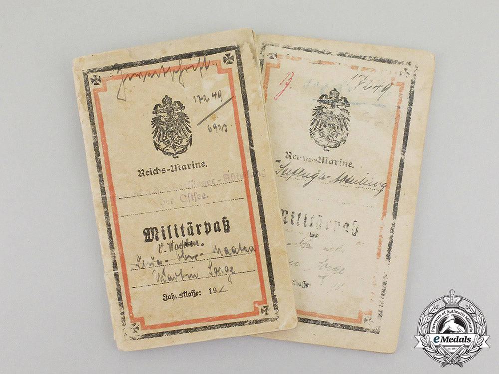 germany,_imperial._two_reichsmarine_navy_pilot_military_id_booklets_to_unter-_leutnant_martin_sorge(_ek2)_dd_3738