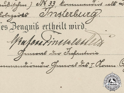 an1897_emperor_wilhelm_centenary_award_document_to_first_lieutenant_bachfeld_dd_4300