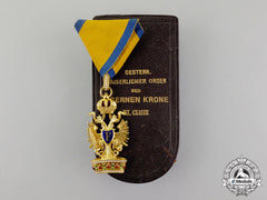 An Austrian Order Of The Iron Crown In Gold By Rothe; Third Class With Case