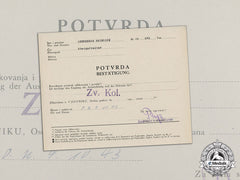 Germany. A Croatian/German Confirmation Document For The Crown Of King Zvonimir To Obergefreiter Renneberg