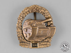 Germany, Wehrmacht. A Special Grade Tank Assault Badge For 100 Engagements, 1957 Version