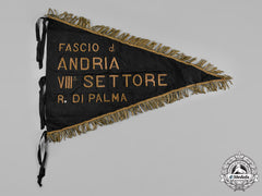 Italy, Kingdom. An Andria Viii Sector Of Palma Fascist Pennant
