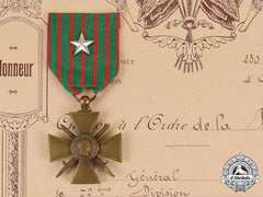 France, Republic. A Croix De Guerre With Document To Telephonist Marcel François Bedabourg