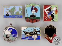 France. A Lot Of Six French Navy "Dragueur" (Minesweeper) Badges
