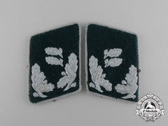 A Set Of German Revierförster Rank Collar Tabs With Picture Postcard