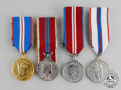 Four Queen Elizabeth Ii Miniature Medals