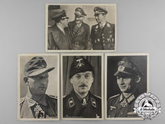 A Lot Of 4 Period Knight’s Cross Recipient Postcards: Bredemeyer, Kutscher, Strachwitz, Udet/Galland/Mölders