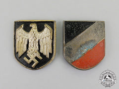 Germany. A Set Of Third Reich Period German Tropical Pith Helmet Insignia
