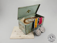 United Kingdom. A Medal Pair & Love Letters To India Campaign Veteran; Found In Wall
