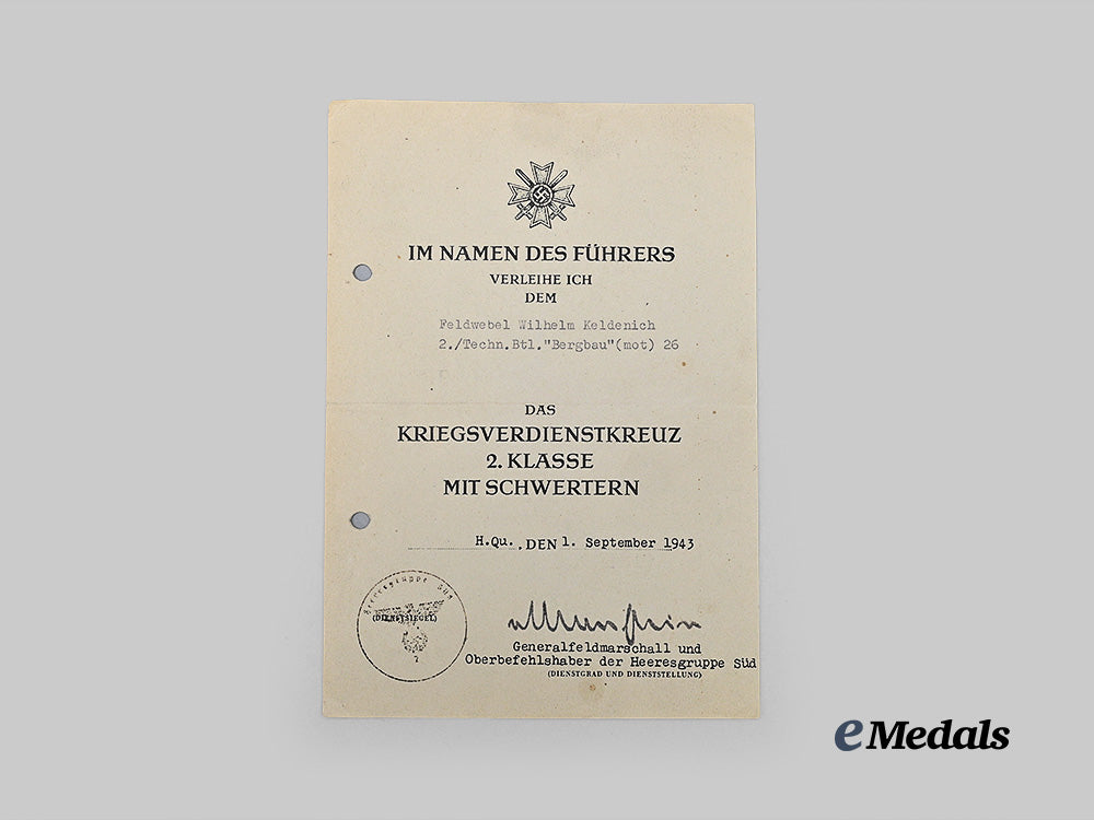germany,_heer._a_medal_bar_and_award_documents_to_feldwebel_wilhelm_keldenich,_technische_bataillon26(mot)_bergbau_e_medals__g62712_6