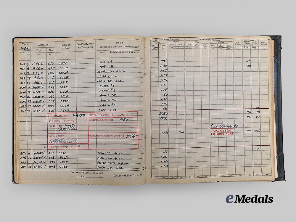 canada,_commonwealth._an_early_logbook_group_to422_squadron,_f-86&_shooting_star_pilot_e_medals__c7158_27