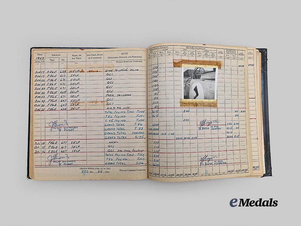 canada,_commonwealth._an_early_logbook_group_to422_squadron,_f-86&_shooting_star_pilot_e_medals__c7158_28