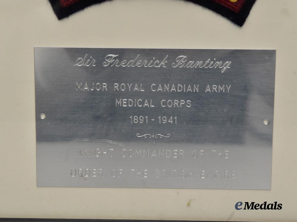canada,_commonwealth._a_framed_and_signed_photo_of_sir_frederick_banting,_with_r_c_a_m_c_insignia_e_medals__c7225_4