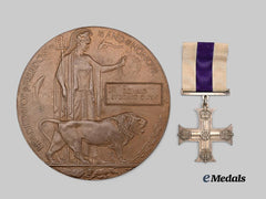 Canada, CEF. A Military Cross to Lieutenant Gwyn, Royal Canadian Dragoons, KIA by Torpedoed RMS Leinster, October 1918