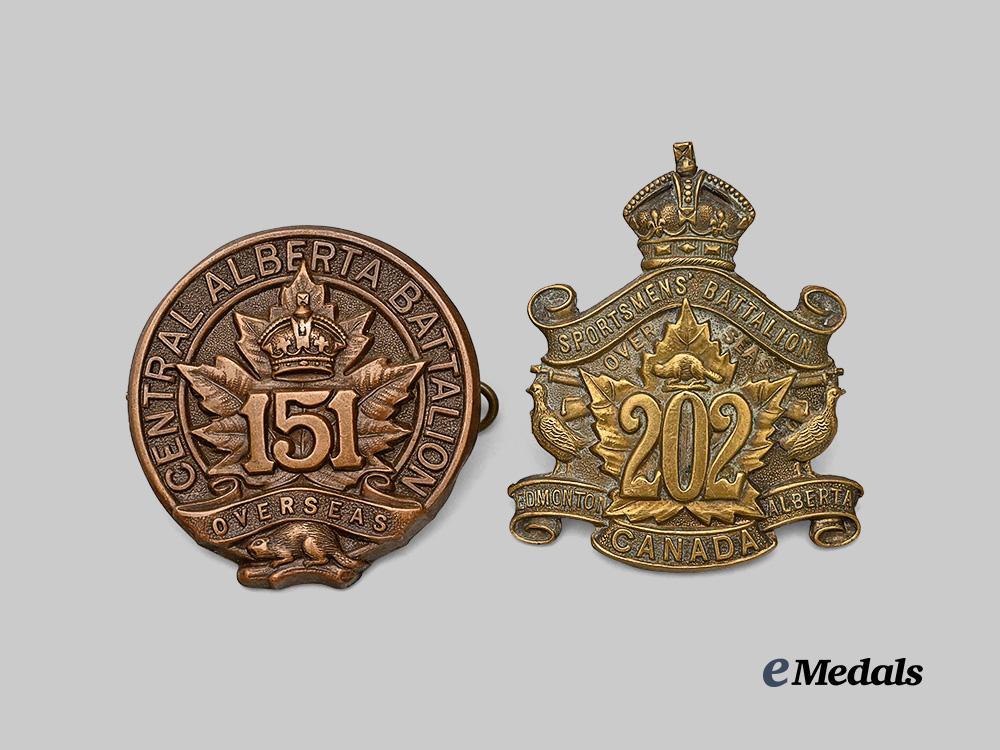 canada,_c_e_f._a151st_infantry_battalion_cap_badge_and202nd_infantry_battalion_cap_badge_e_medals__c7291_2