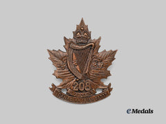 Canada, CEF. A 208th Infantry Battalion "Canadian Irish" Cap Badge