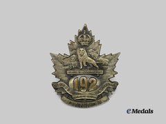 Canada. C.E.F. A First World War 192nd Overseas Battalion Crow’s Nest Pass Cap Badge