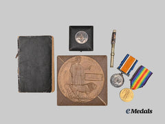 Canada, CEF. A First War Memorial Group to Pte. Potterton, 14th Regiment